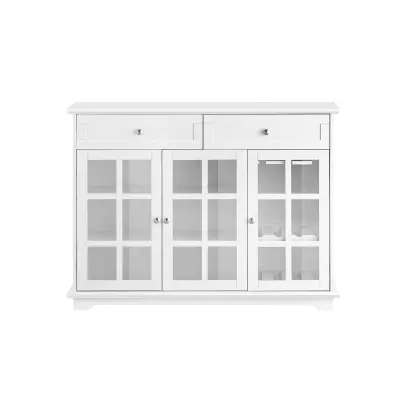 Kitchen cabinet Kitchen island with glass door White buffet sideboard