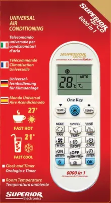 SUPERIOR UNIVERZALNI DALJINSKI UPRAVLJAČ ZA KLIME AIRCO 6000u1