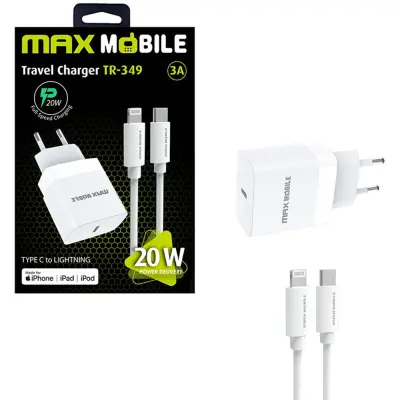 MAXMOBILE KUĆNI PUNJAČ PD QC 3.0 SET 2U1 TYPE C+KABEL,MFI Apple TR349