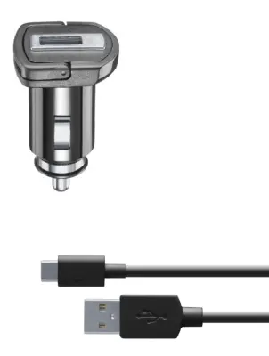 CELLULARLINE AUTO PUNJAČ USB-A I KABEL USB-C 2A/10W