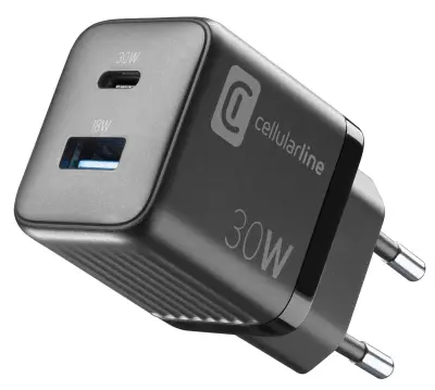 CELLULARLINE KUĆNI PUNJAČ MULTIPOWER MICRO 30W DUAL USB-C/USB-A