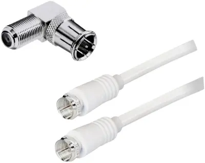 GBC satelitski kabel F-konektor 1,5m bijeli