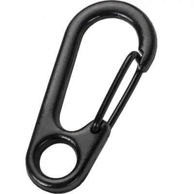 Pakiranje od 3 mini karabinera za privjesak za ključeve, mali duraluminijski karabiner Crna