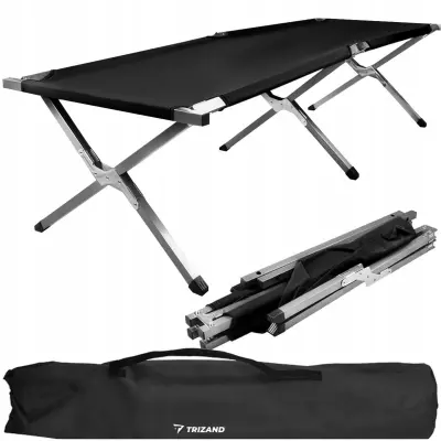 Sklopiva oxford kreveta za kampiranje 189x70x43cm do 110kg crna