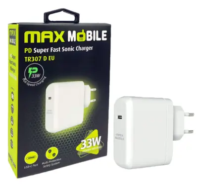 MAXMOBILE KUĆNI PUNJAČ PD SUPER FAST SONIC CHARGE TYPE C, TR-307 33W