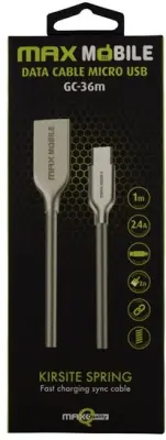 MM Data kabel Micro USB KIRSITE Silver 1m