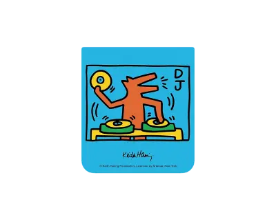 Pozadina za zaštitnu prozirnu masku Keith Haring Music Eco-Friends za Samsung Glaxy Flip5 plava GP-TOF731SBCCW