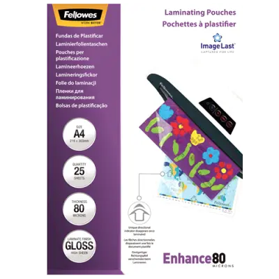 Fellowes A4 folije za laminiranje, 80 µm, 25 komada