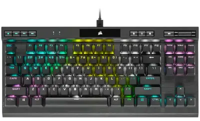 Tipkovnica Corsair K70 RGB TKL CHAMPION SERIES Optical-Mechanical, Backlit RGB LED, CORSAIR OPX RAPIDFIRE, Black, Black PBT Keycaps