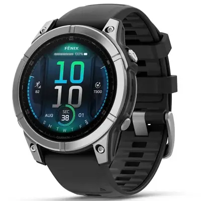 Pametni Outdoor sat Garmin Fenix E 47 mm AMOLED stainless steel/black remen