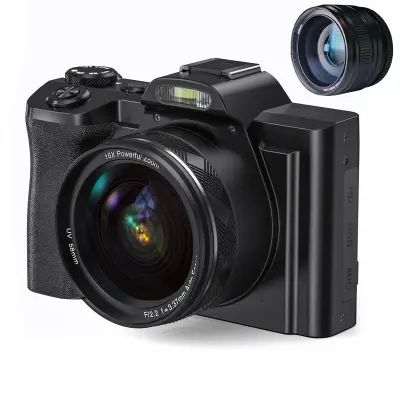 Digitalni fotoaparat 4K, 48MP, CMOS, 16x zum, samookidač Crna