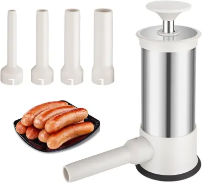 Komplet za punjenje kobasica s 4 nastavka, kućna izrada od nehrđajućeg čelika | STUFFTASTIC