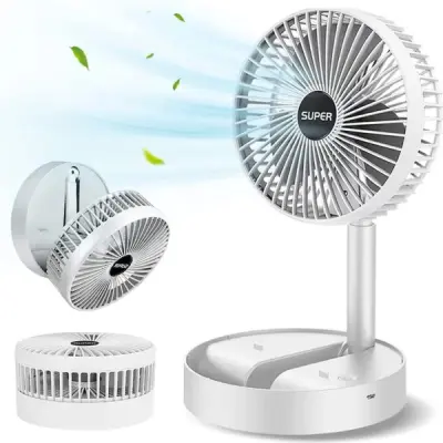 Prenosni stolni ventilator s USB punjenjem, podesive 3 brzine i nagib – tihi i kompaktni za ured | FOLDICOOL