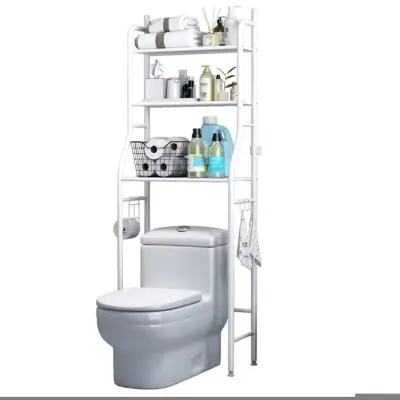 Kupaonska polica iznad WC-a, stalak s 3 razine za organizaciju bez bušenja | BATHFLEX