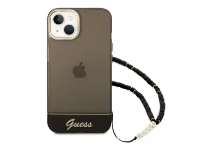 Maska za iPhone 14 Plus s bisernom uzicom i logotipom