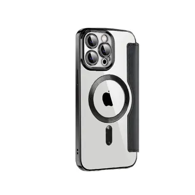 Magnetska preklopna futrola za iPhone 14 Pro s držačem kartica Crna