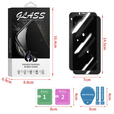 Anti-Spy zaštitnik zaslona za iPhone (paket od 2 komada) Proziran