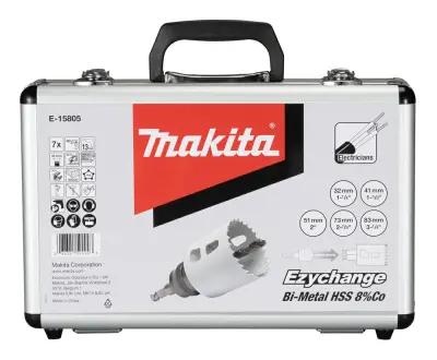 MAKITA BIM EZYCHANGE SET BAJUNETA ZA VRTNE PILE 5 kom. (ELEKTRIČAR) 32, 41, 51, 73, 83 mm + 1 WP + 1 ADAPTER