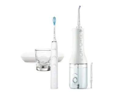 Tuš za zube Philips Sonicare HX3886/41 Power Flosser + Četkica za zube Diamond Clean 9000 White