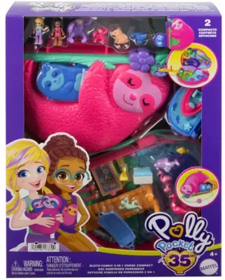Mattel Polly Pocket: 2-u-1 plišana torbica za lijenu životinju (HRD40)
