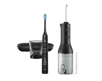Tuš za zube Philips Sonicare HX3886/43 Power Flosser + Četkica za zube Diamond Clean 9000 Black