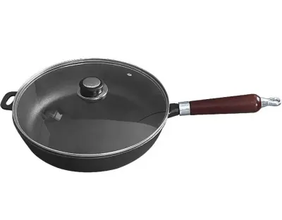 LONAC ZA PRŽENJE OD LJEVANOG ČELIKA 30 cm S POKLOPcem KRISBERG KS-2568