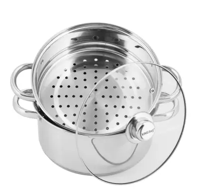 LONCI ZA KUHANJE NA PARU 5,0 L 24 cm, set od 3 komada. KiNGHOFF KH-3318