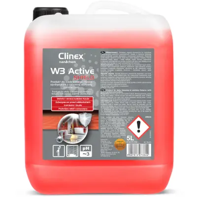 Čistač za kupaonicu i WC uklanja hrđu, kamenc i sapunicu, CLINEX W3 Active SHIELD 5L