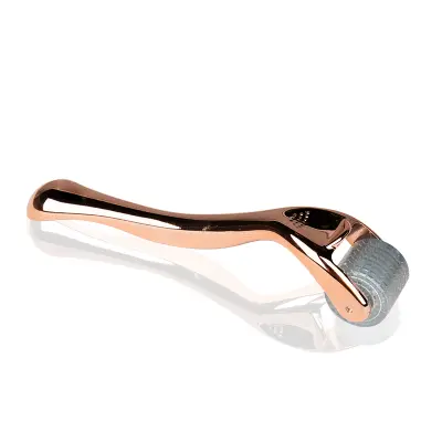 Rozi zlatni derma roller za mezoterapiju 0,25 mm, 192 titanske iglice