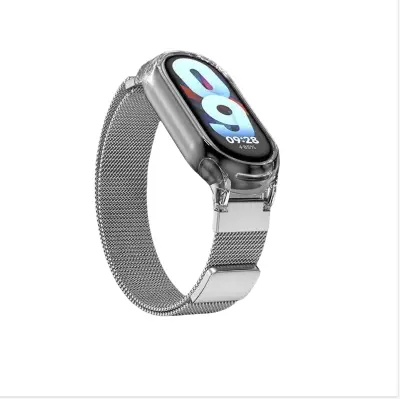 Magnetski remen za Xiaomi Mi Band s prozirnim kućištem Srebrna