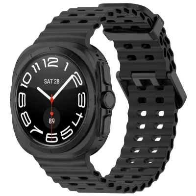 Sportski silikonski remen za sat za Samsung Watch Ultra 47mm Crna