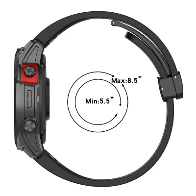 20mm silikonski remen za sat za Garmin Epix Pro 42mm/Fenix 7S/Fenix 7S Pro Crna