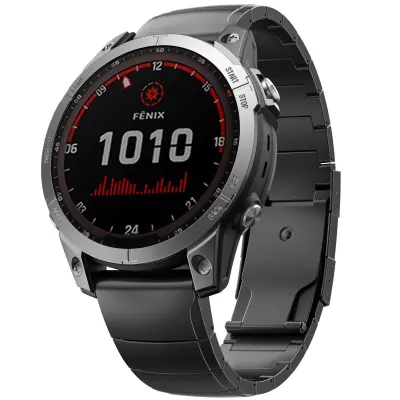 Remen za sat od titana s brzim otpuštanjem za Garmin Fenix 7X 6X Pro 5X Plus Crna