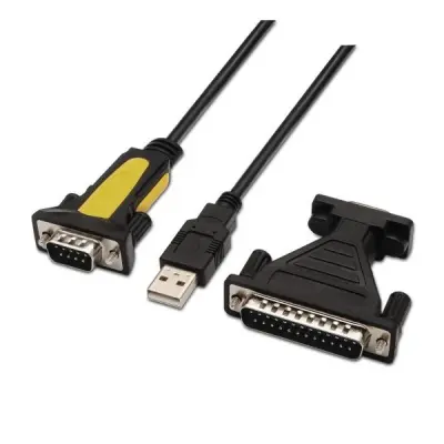 Aisens USB A serija Tip A M-RS232 DB9 M DB25 M CRNA 1,8 m