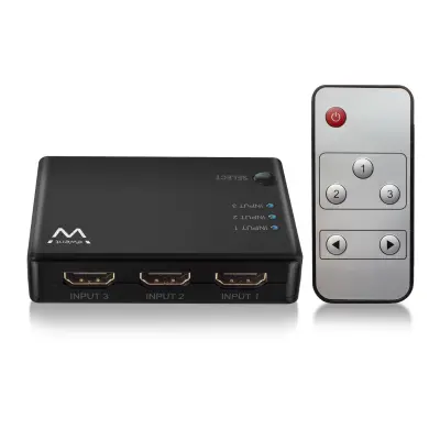 Ewent Ew3730 HDMI 4K 3x1 prekidač, crni