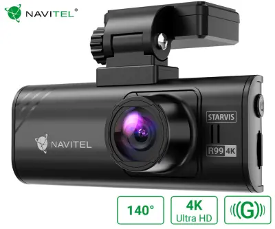 NAVITEL R99 4K kamera za automobil, 4K Ultra HD, vidno polje 140°, SONY senzor, 3,18" IPS zaslon, G-senzor, superkondenzator, aplikacija, crna