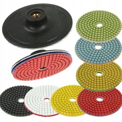 Set od 7 dijamantnih brusnih čičak diskova 100 mm M14 za kutne brusilice