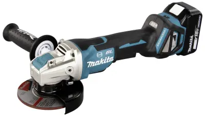 Makita DGA519RTJ akumulatorska kutna brusilica 125 mm, uključujući 2 baterije, uključujući punjač 18 V 5 Ah