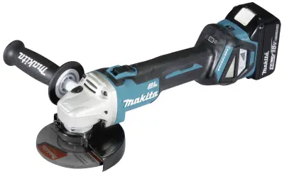 Makita DGA511RTJ akumulatorska kutna brusilica 125 mm uključujući 2 baterije, uključujući punjač, uključujući futrolu 18 V 5 Ah