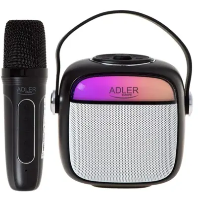 Adler AD 1199 prijenosni karaoke zvučnik s mikrofonom, crni