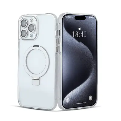 Zaštitna maska s postoljem otporna na udarce za iPhone Srebrna