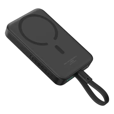 Mini MagSafe powerbank 10000mAh 30W s 0,3 m USB-C kabelom, crna