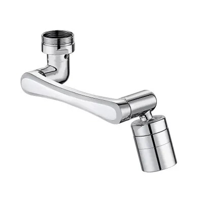Produživi aerator za slavinu - Novo - Robotska ruka slavine - Potpuno bakreni dvostruki izlaz Srebrna