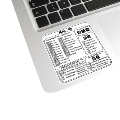 Naljepnice s prečacima za tipkovnicu Mac OS Bijela