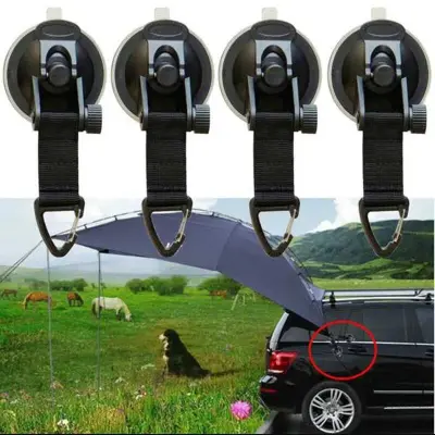 Pakiranje od 4 usisne čaše za auto šator za tendu Crna