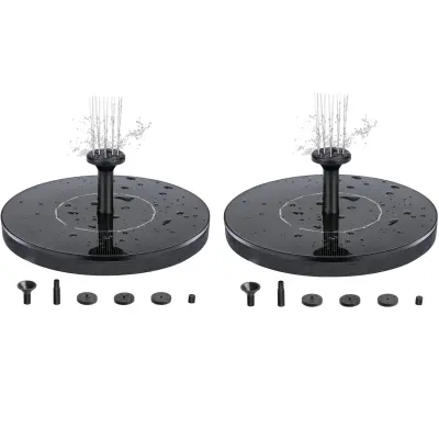 2 komada Fontana sa solarnim ćelijama 16 cm - Solarna fontana/Fontana za vodu Crna