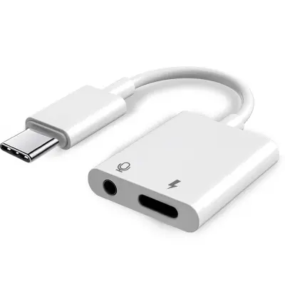 TYPE-C na 3.5mm audio adapter s priključkom za punjenje Bijela
