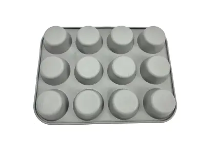 Silikonski kalup za torte - Okrugli kalup za muffine s 12 rupa Siva
