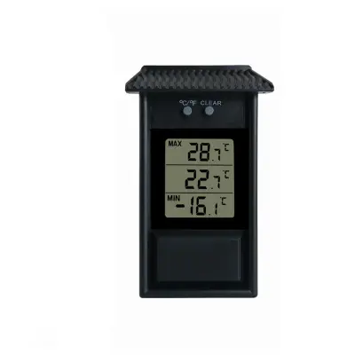 Vanjski mjerač temperature krajolika Elektronski mjerač temperature Crna