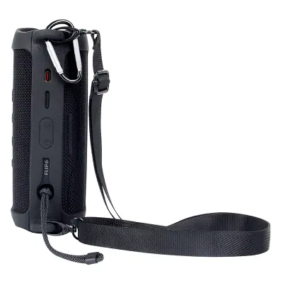 JBL Flip 6 Silikonska zaštitna futrola s remenom za rame Crna
